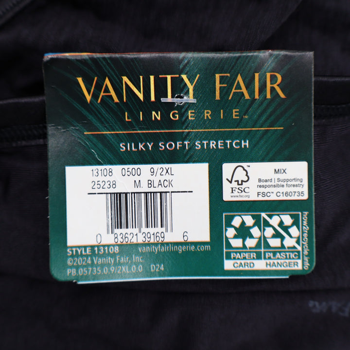 Vanity Fair Illumination Hi-Cut Brief Underwear Women 2XL Midnight Black Stretch