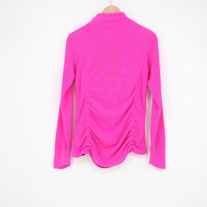 Hot Pink Fleece Mock Neck Ruched Pullover Top Size M