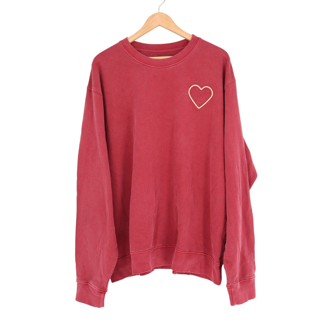 American Giant French Terry Sweatshirt Unisex 2XL Red Cotton Valentine's Day