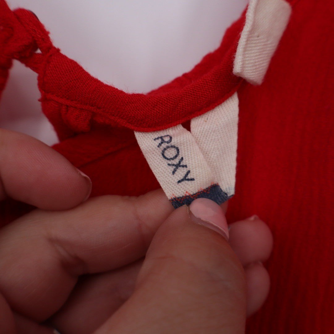 Roxy Red Cami Mini Dress Keyhole Spaghetti Straps Viscose M