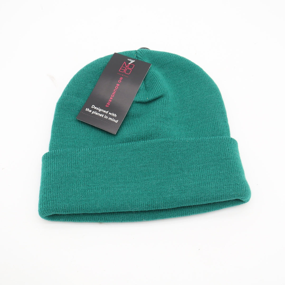 No Boundaries Green Alligator Flat Knit Cuffed Beanie Hat One Size New