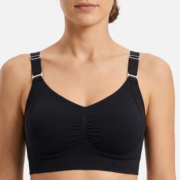 Unbranded Black Wireless Sports Bra Bralette Adjustable Straps XXL
