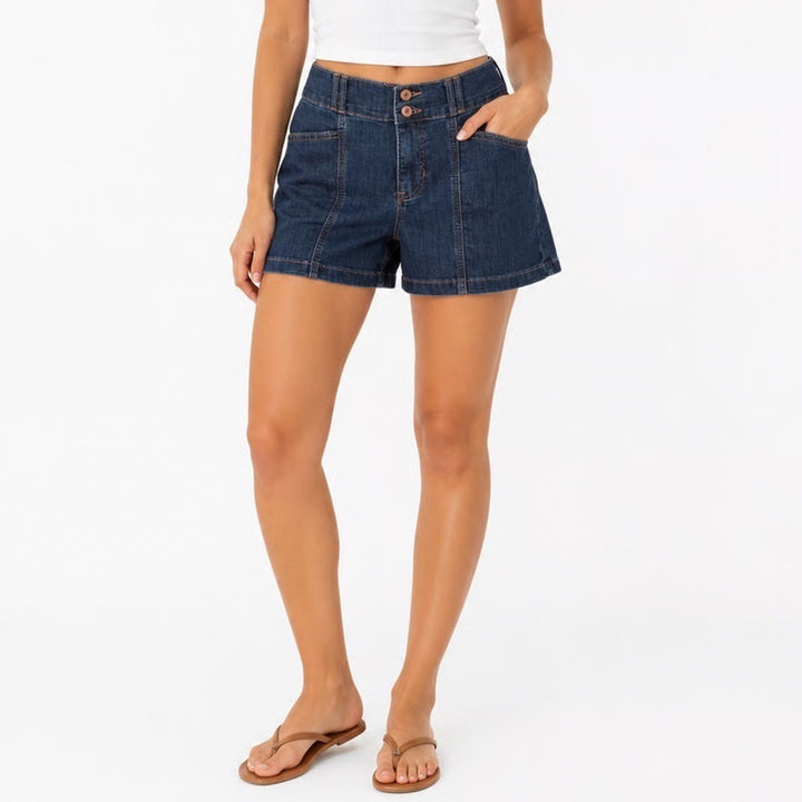 Nicole Miller New York Mens Dark Wash High Rise Denim Shorts Size 8
