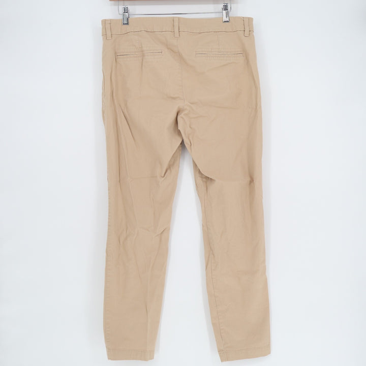 Old Navy Chino Pants Womens 10 Khaki Cotton Stretch Mid Rise Pockets Skinny Leg