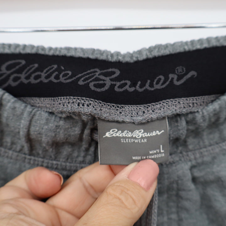 Eddie Bauer Mens Gray Heather Sleepwear Lounge Shorts Size L Cotton Blend
