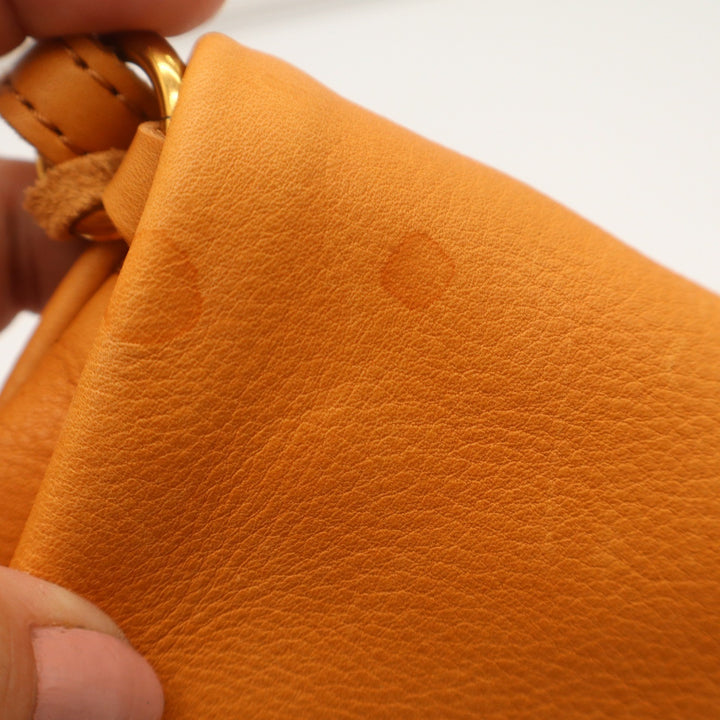 Margot New York Mustard Yellow Leather Foldover Crossbody Bag Gold Hardware