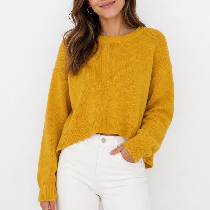 H&M Divided Mustard Yellow Crew Neck Relaxed Knit Sweater XL