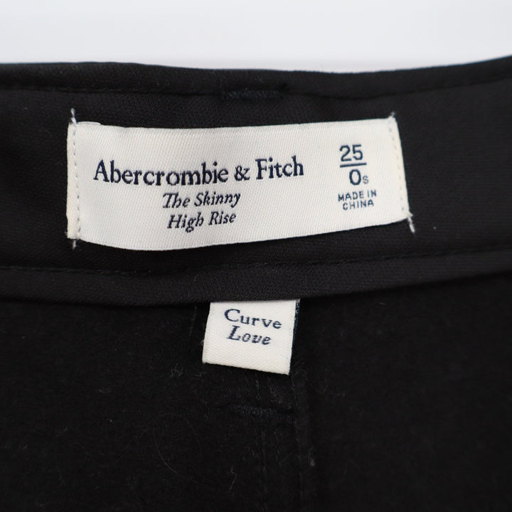 Abercrombie & Fitch Curve Love High Rise Skinny Black Faux Leather Pants 0S 25