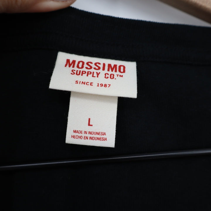 Mossimo Supply Co Womens Black Lettuce Edge Short Sleeve Cotton Tee Large