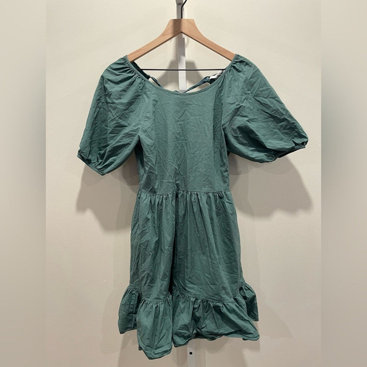 Peter Som X RTR Green Puff Sleeve Dress Size 10