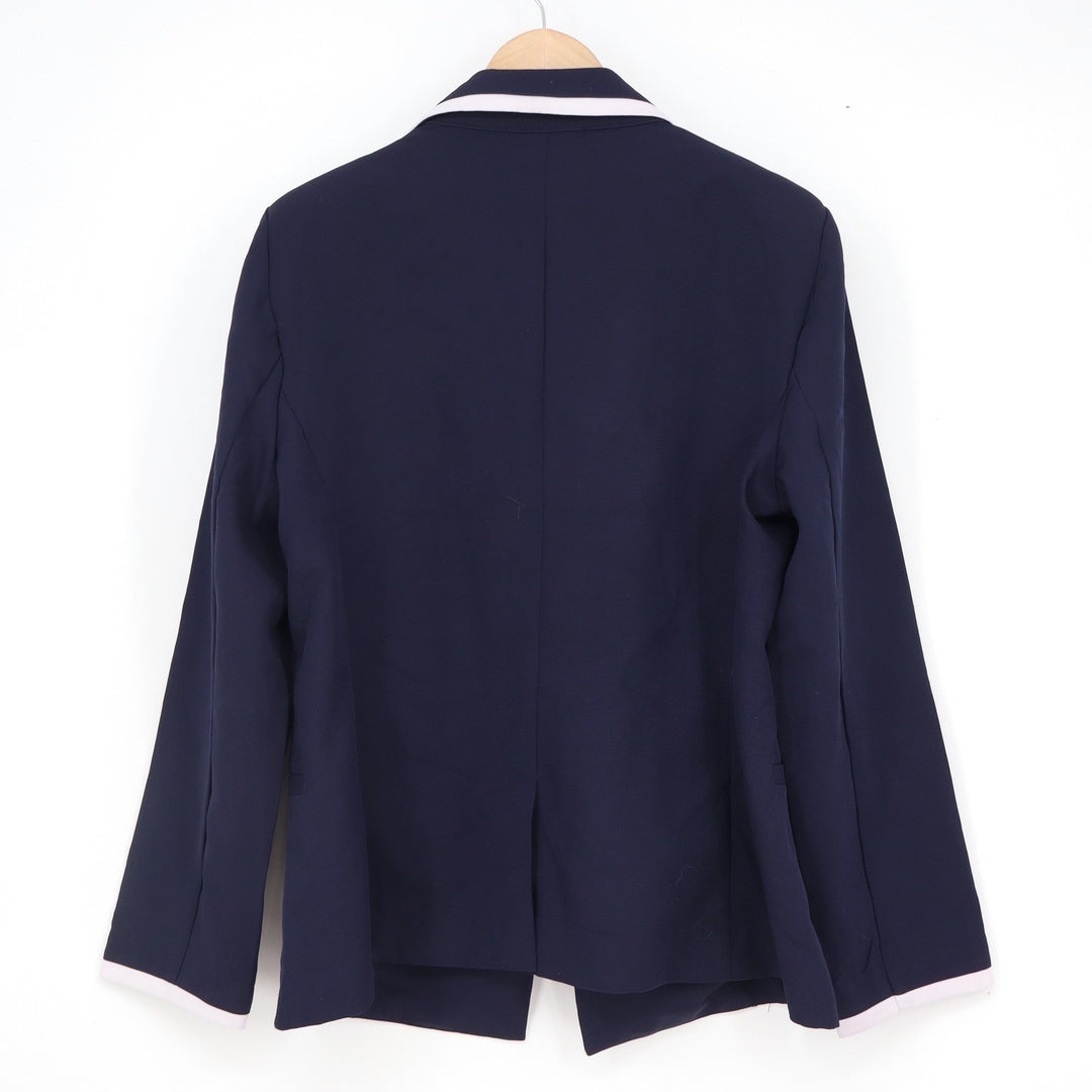 JMM Studio by John Meyer Navy Blue White Contrast Trim Open Front Blazer Large