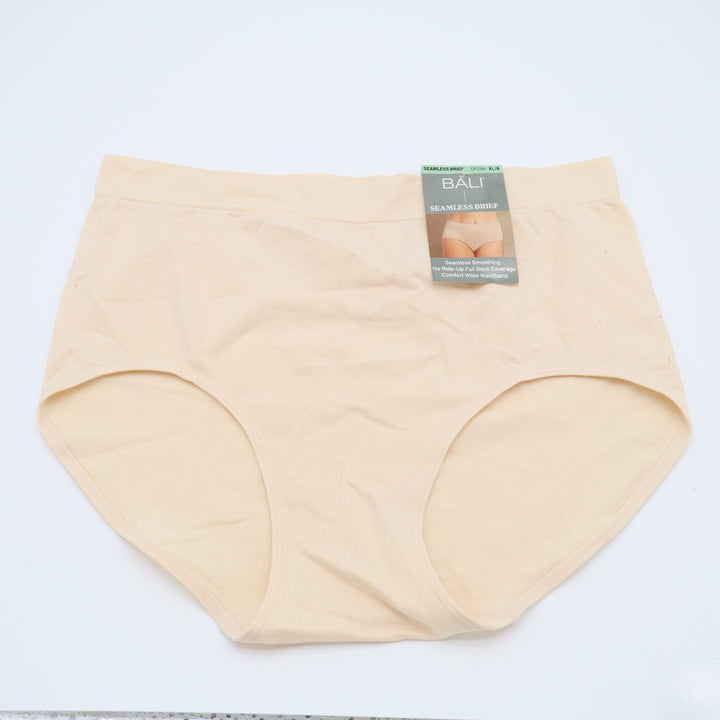 Bali One Smooth U All Over Smoothing Seamless Brief Panty Womens XL/8 Beige