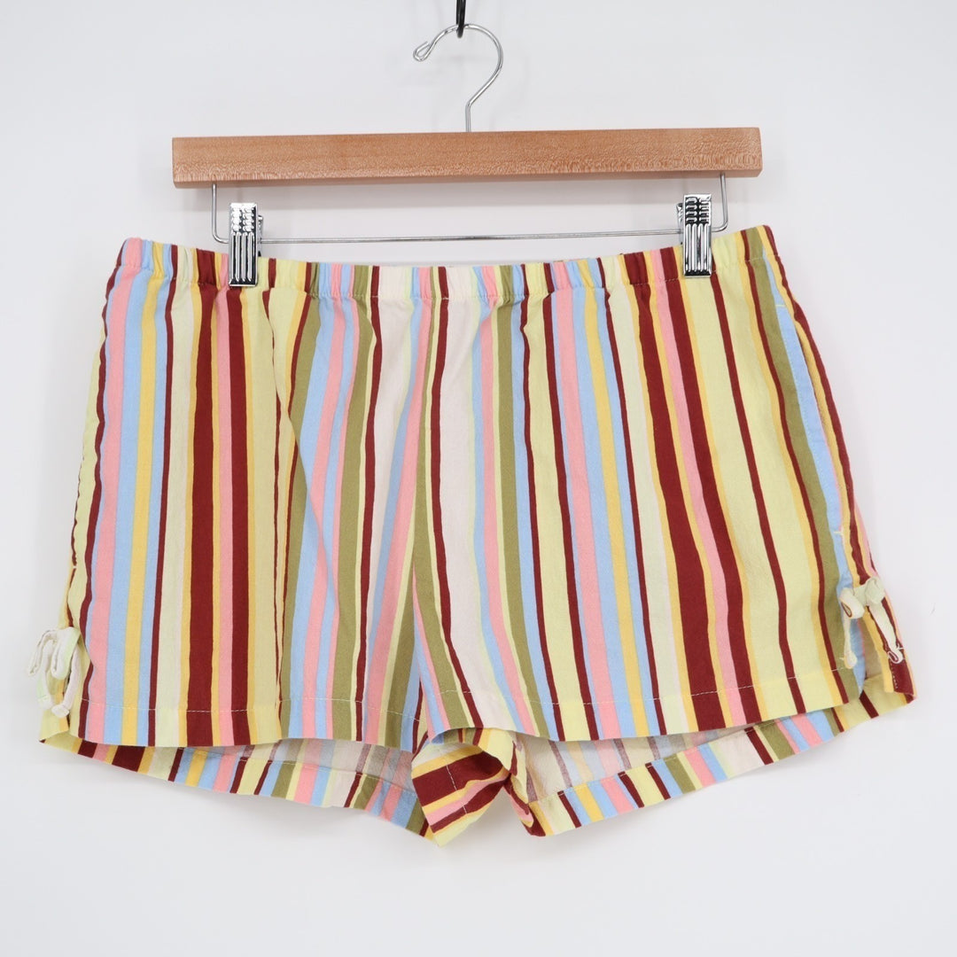 No Boundaries Shorts Womens Medium(8-10) Multi Striped Cotton Elastic Waist