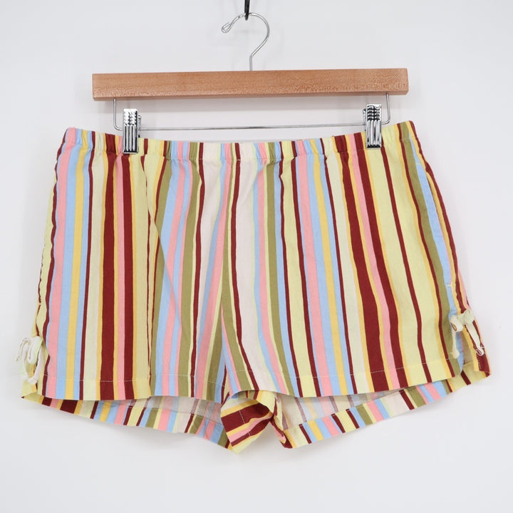 No Boundaries Shorts Womens Medium(8-10) Multi Striped Cotton Elastic Waist