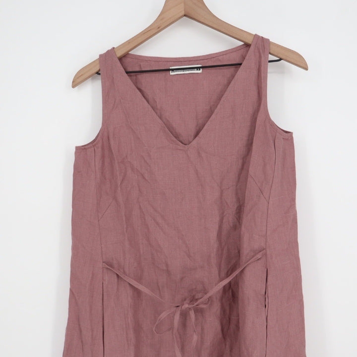 American Giant Women's Linen Tie Dress Size XS Twilight Mauve Made In USA