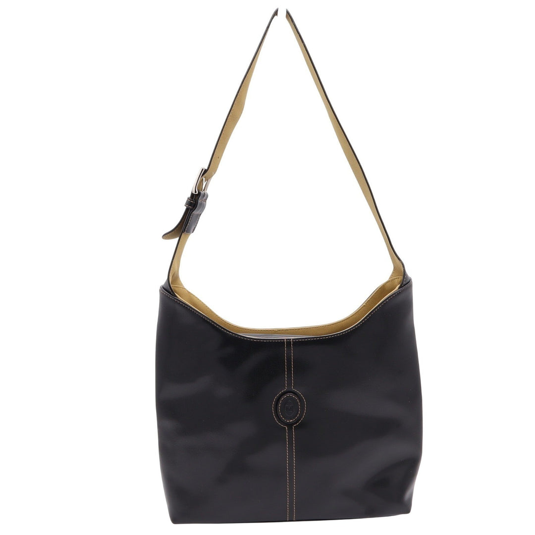 Mondani Shoulder Bag Women's Large Hobo Black Faux Leather Contrast Stitch