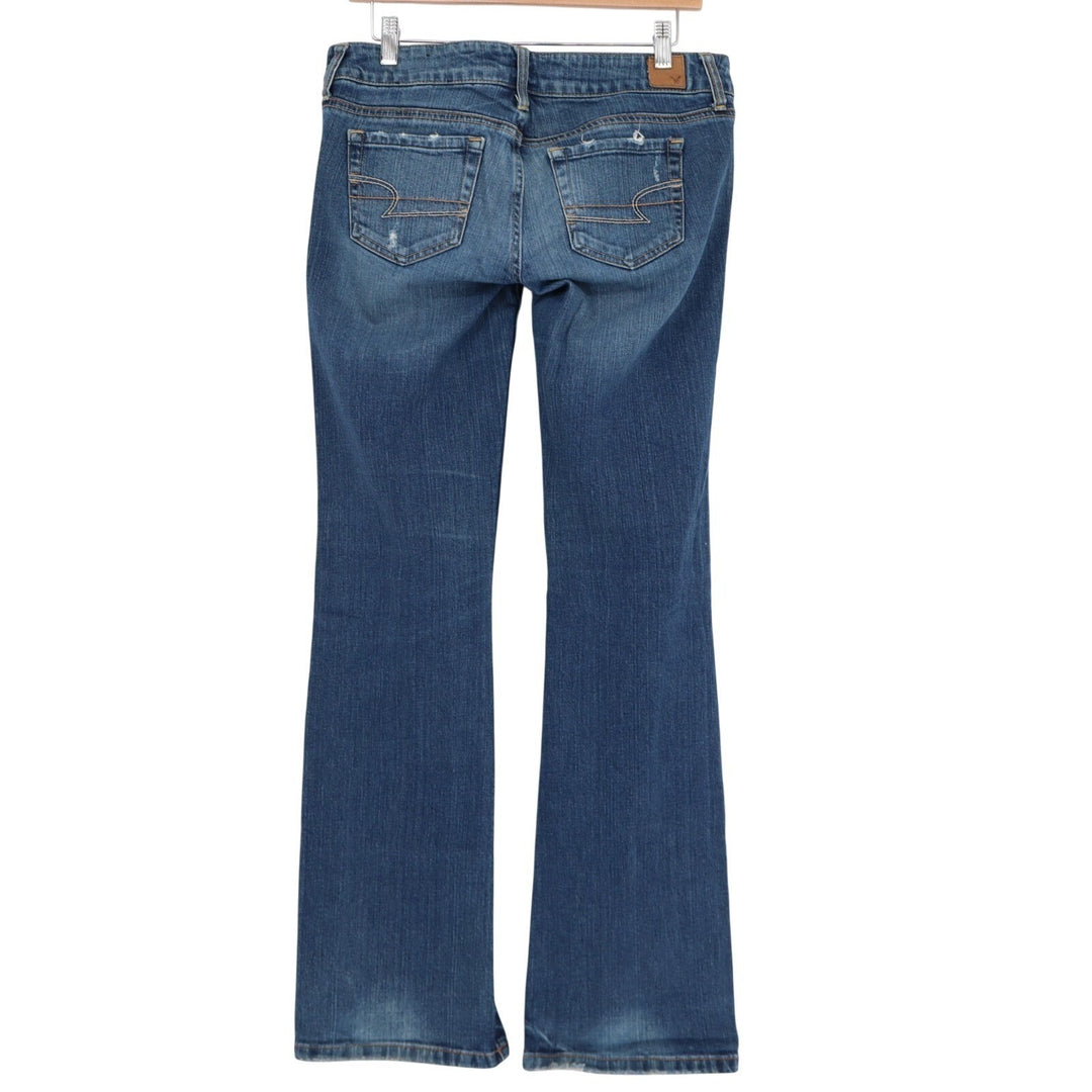 American Eagle Outfitters Jeans Womens 6L Blue Denim Stretch Distressed Straight
