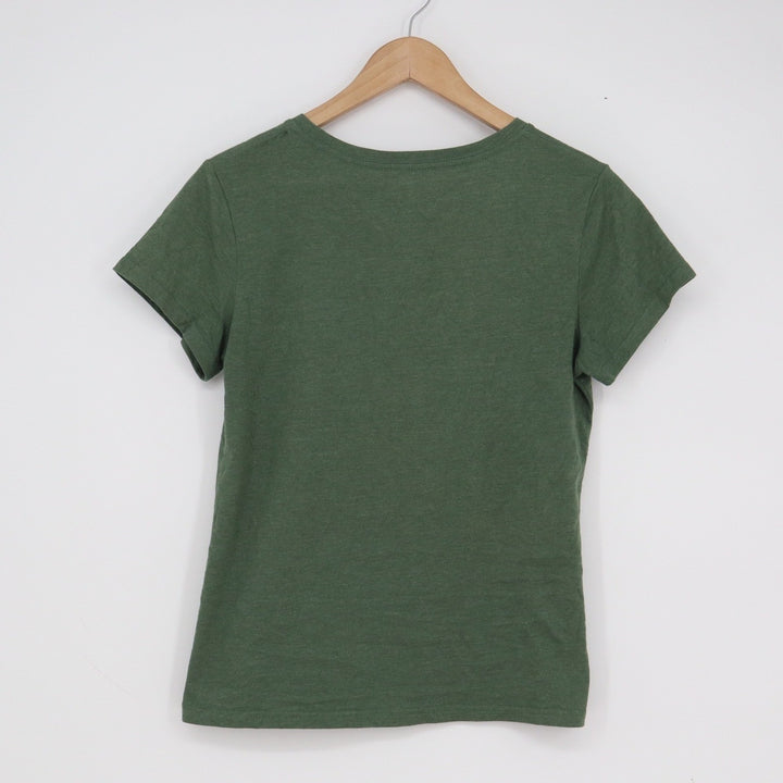 SHEIN Womens Small Green Wildflower Graphic Tee Short Sleeve Cotton Blend Shirt