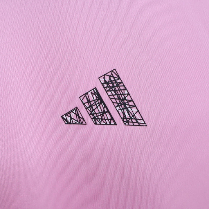 Adidas Youth Art of Soccer Tee True Pink Geometric Graphic Shirt  L 14/16
