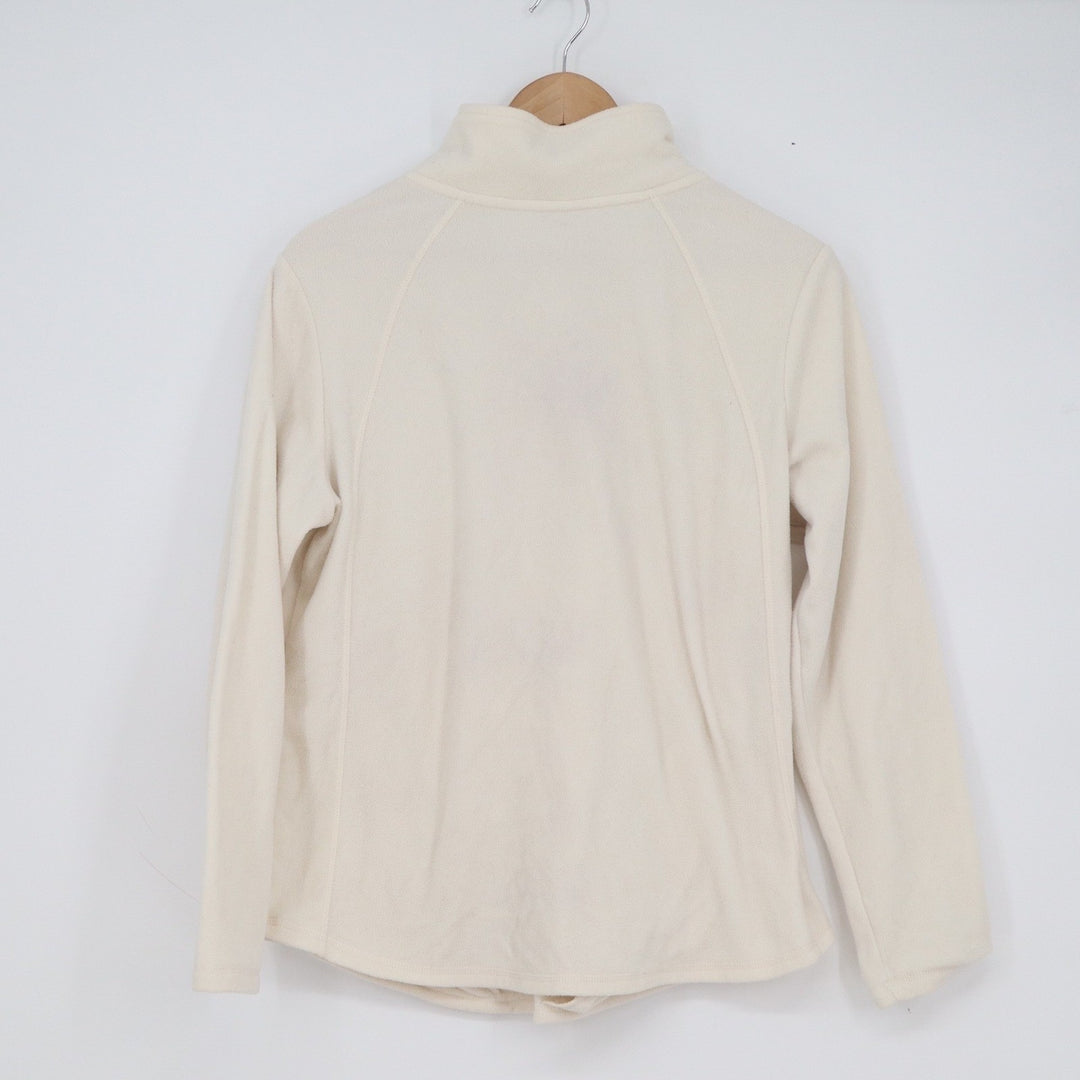St Johns Bay Womens Classic Quarter Zip Fleece Pullover Cream M
