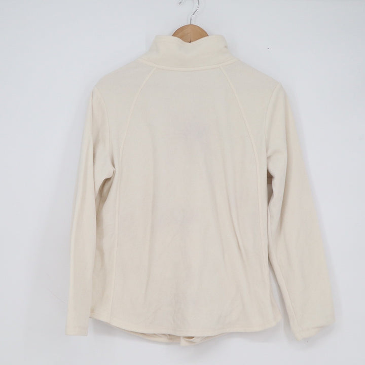 St Johns Bay Womens Classic Quarter Zip Fleece Pullover Cream M