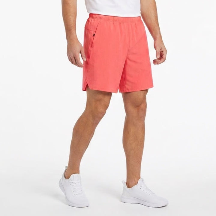 DSG Mens Agility Short 8 Inch Cabana Coral Heather Orange Athletic Medium NEW
