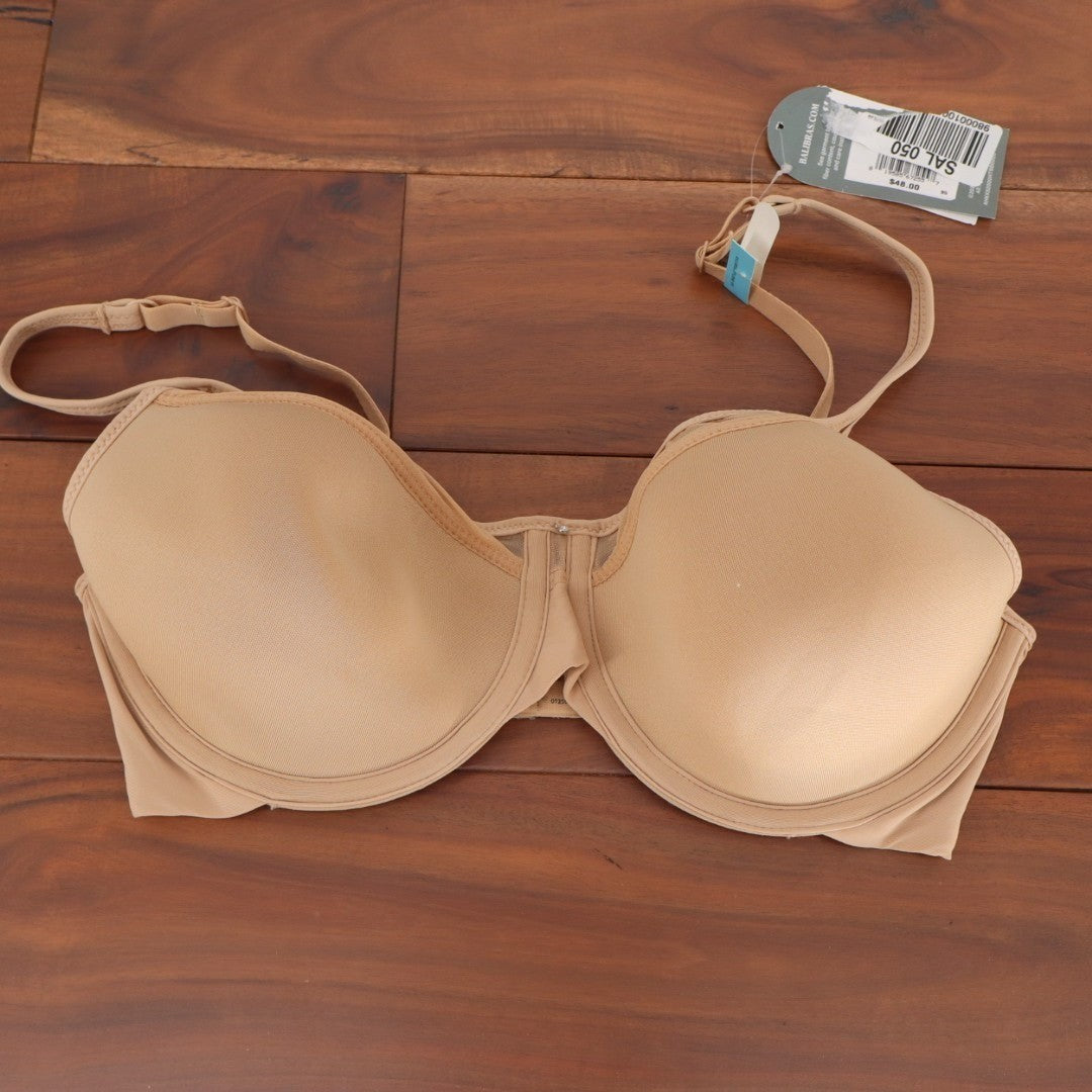 Bali One Smooth U Ultra Lite Bra Women's 36C Beige Stretch Padded Underwire