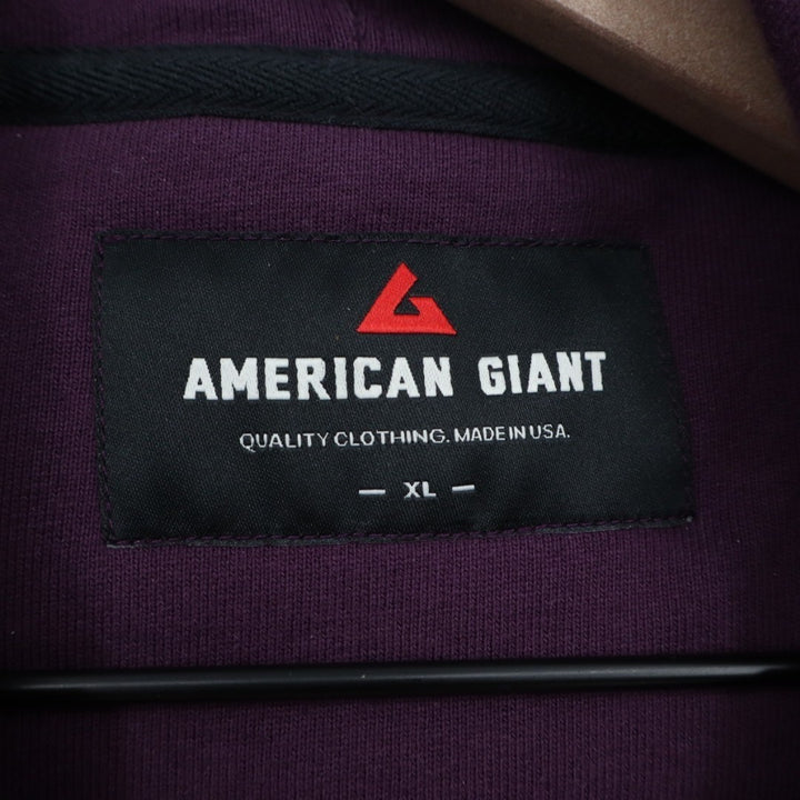American Giant Classic Hoodie Mens XL Blackberry Wine Fleece Lined Logo Cotton