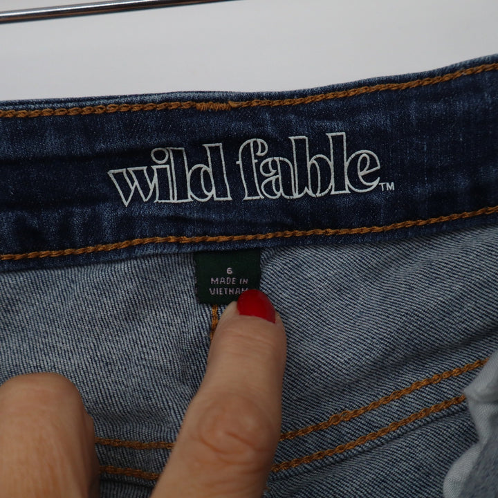Wild Fable Womens Size 6 Dark Wash Distressed Skinny Jeans Ripped High Rise Blue