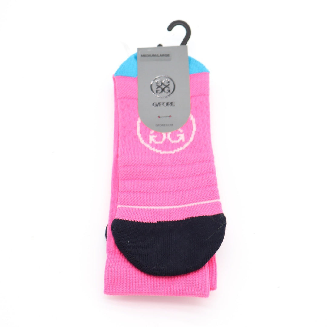 G/FORE Pray For Birdies Crew Socks Knockout Pink Blue Womens M/L