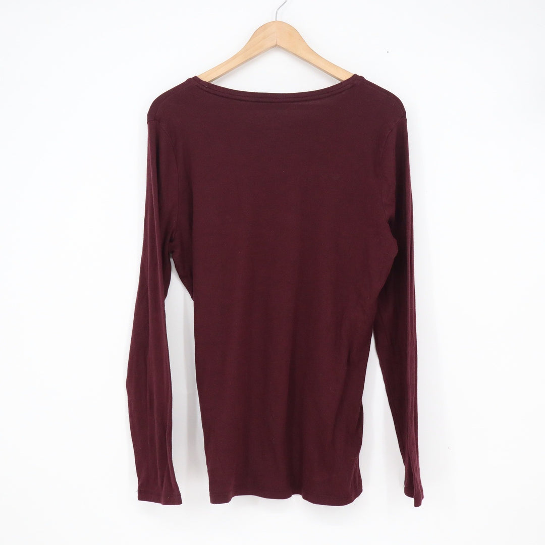 A New Day Womens XXL Long Sleeve Crew Neck T-Shirt Burgundy Modal Blend 10749