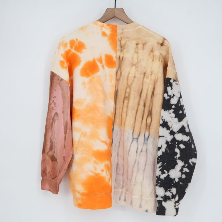 Urban Outfitters Pieced Dye Tech Sweatshirt Assorted Tie Dye Orange Black M