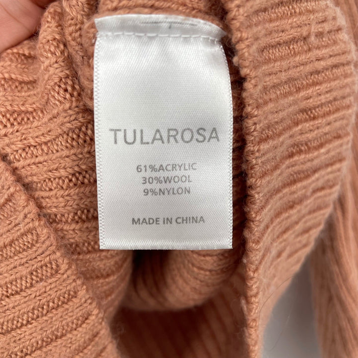 TULAROSA Cropped Ribbed Bell Sleeve Sweater Rust Orange Size S