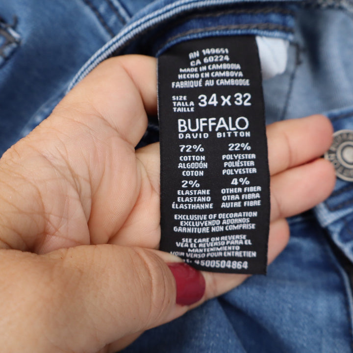 Buffalo David Bitton Jeans Mens 34x32 Axel Slim Stretch Blue Denim Excellent