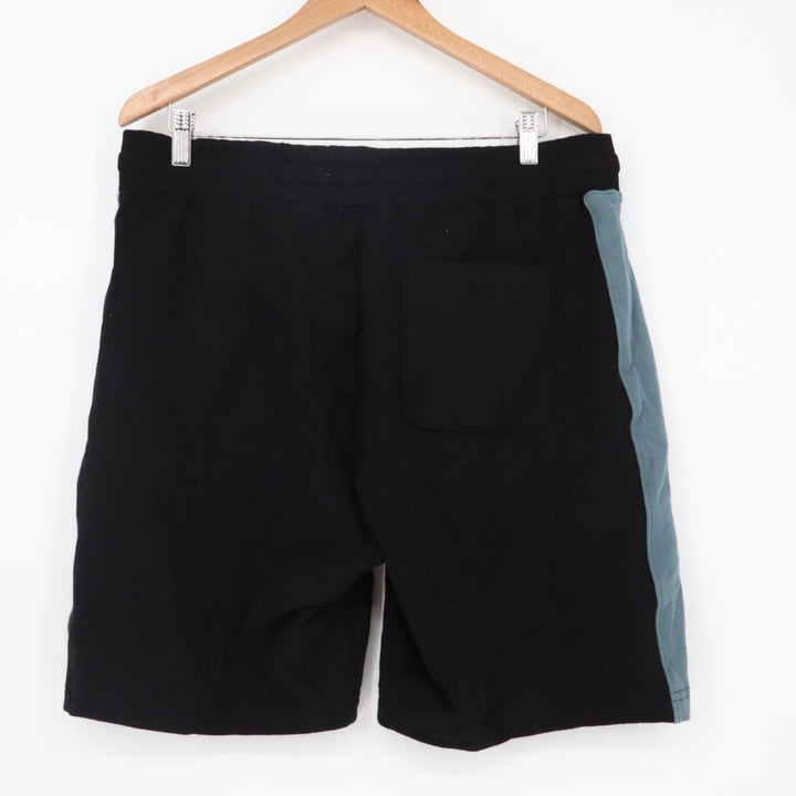 American Giant Sweatshorts Men L Black Teal Cotton Drawstring Slash Pockets Logo