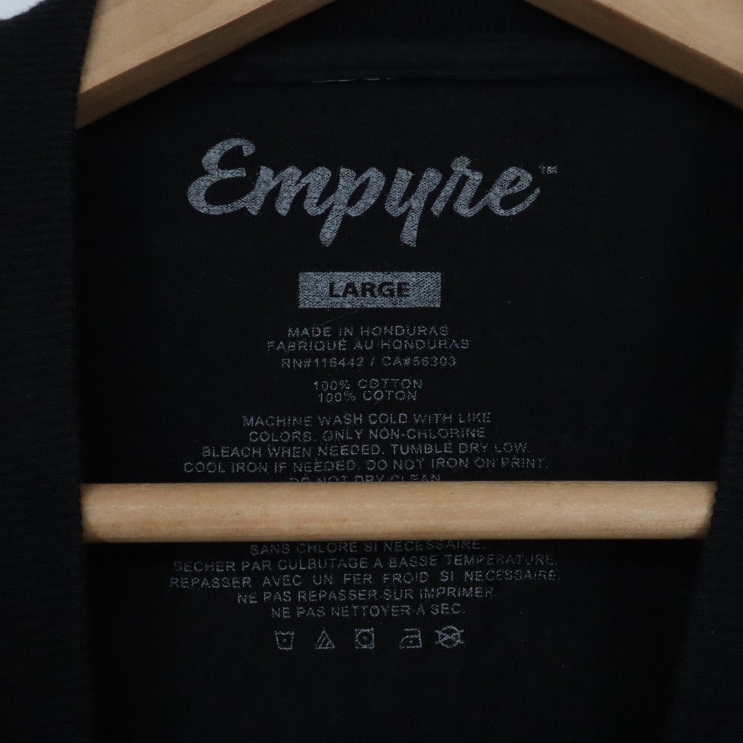 Empyre Mens Large Black Graphic Tee Reaper Roses Feel No Pain Short Sleeve Shirt