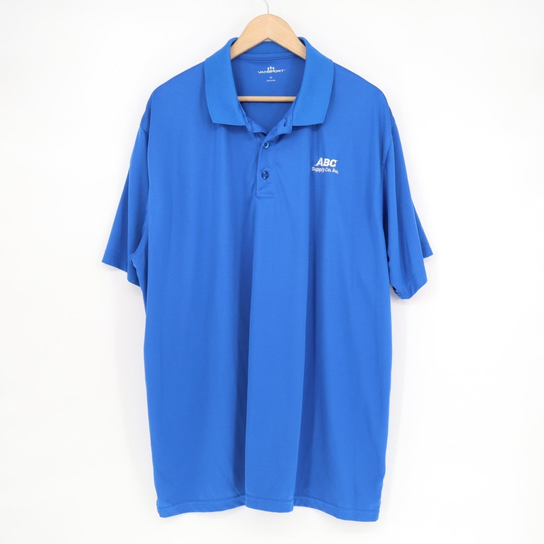 Vansport Polo Shirt Mens 2X Blue ABC Supply Co Short Sleeve Golf Tennis Pullover