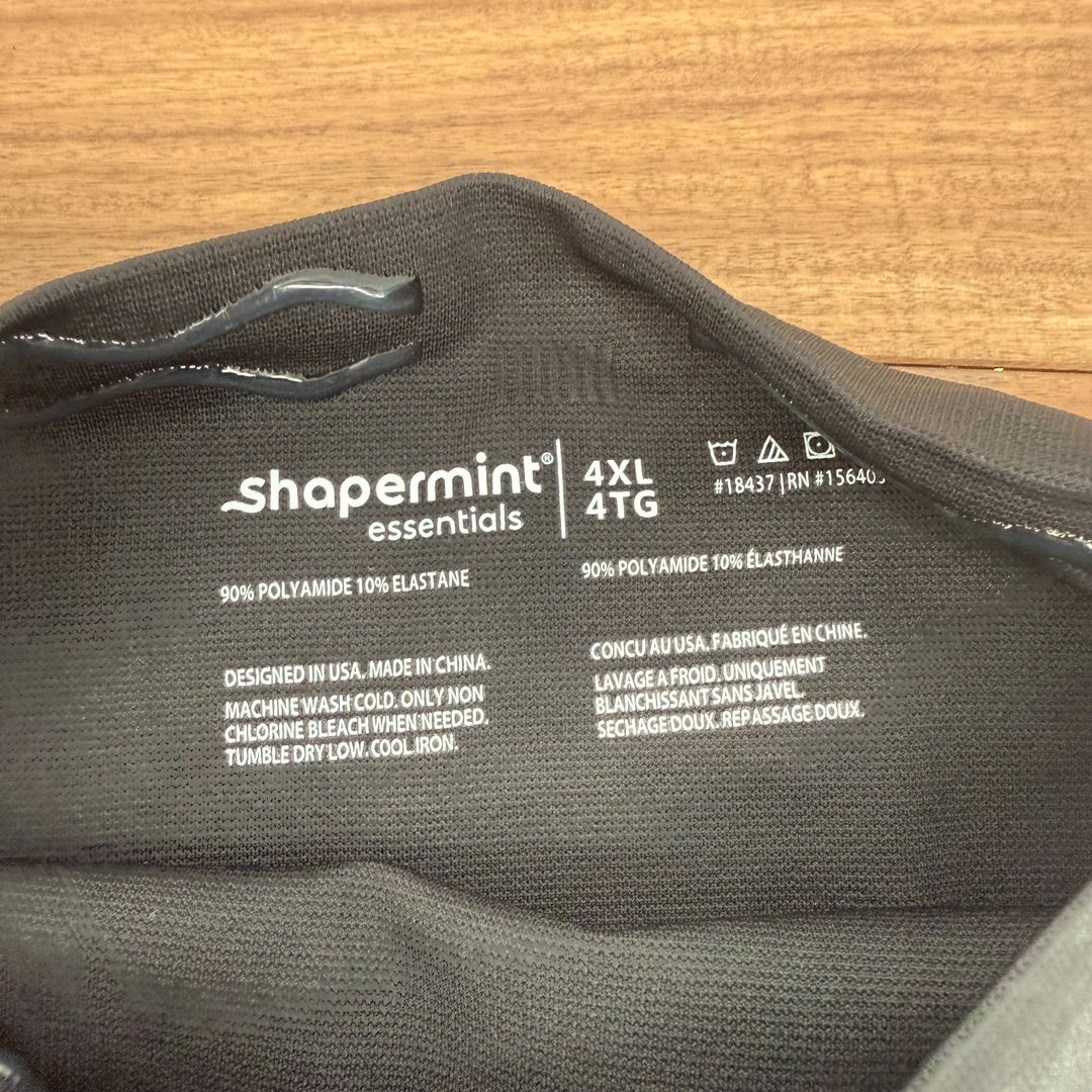 Shapermint Essentials High Waisted Shaper Boyshort Womens 4XL Black Shapewear