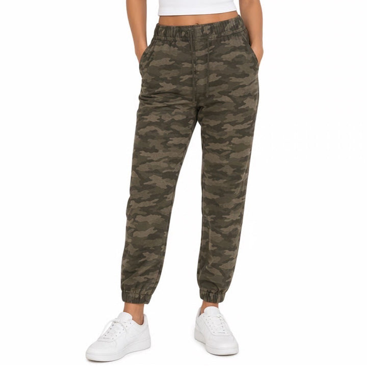 Levi's Jogger Pants Mens Medium Green Camouflage Cotton Stretch Drawstring Waist