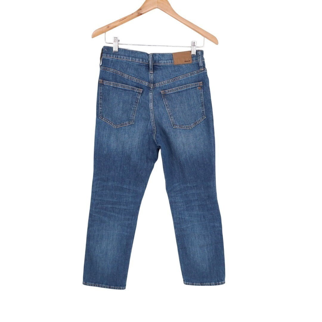 Vintage Madewell The Perfect Crop Jeans Womens 26 Blue Cotton Stretch Button Fly