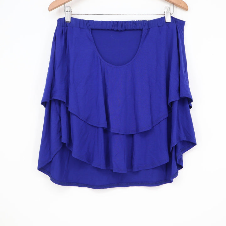 FP Beach Free People Royal Blue Tiered Ruffle Top and Shorts Set Size M