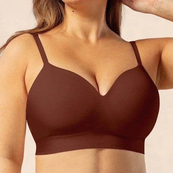 Truekind Supportive Comfort Wireless Shaping Bra Womens 2XL Chocolate Seamless