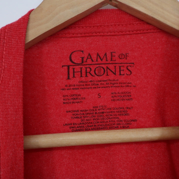 Game of Thrones Mens Small Red Graphic T-Shirt HBO Shield Sigil Houses S