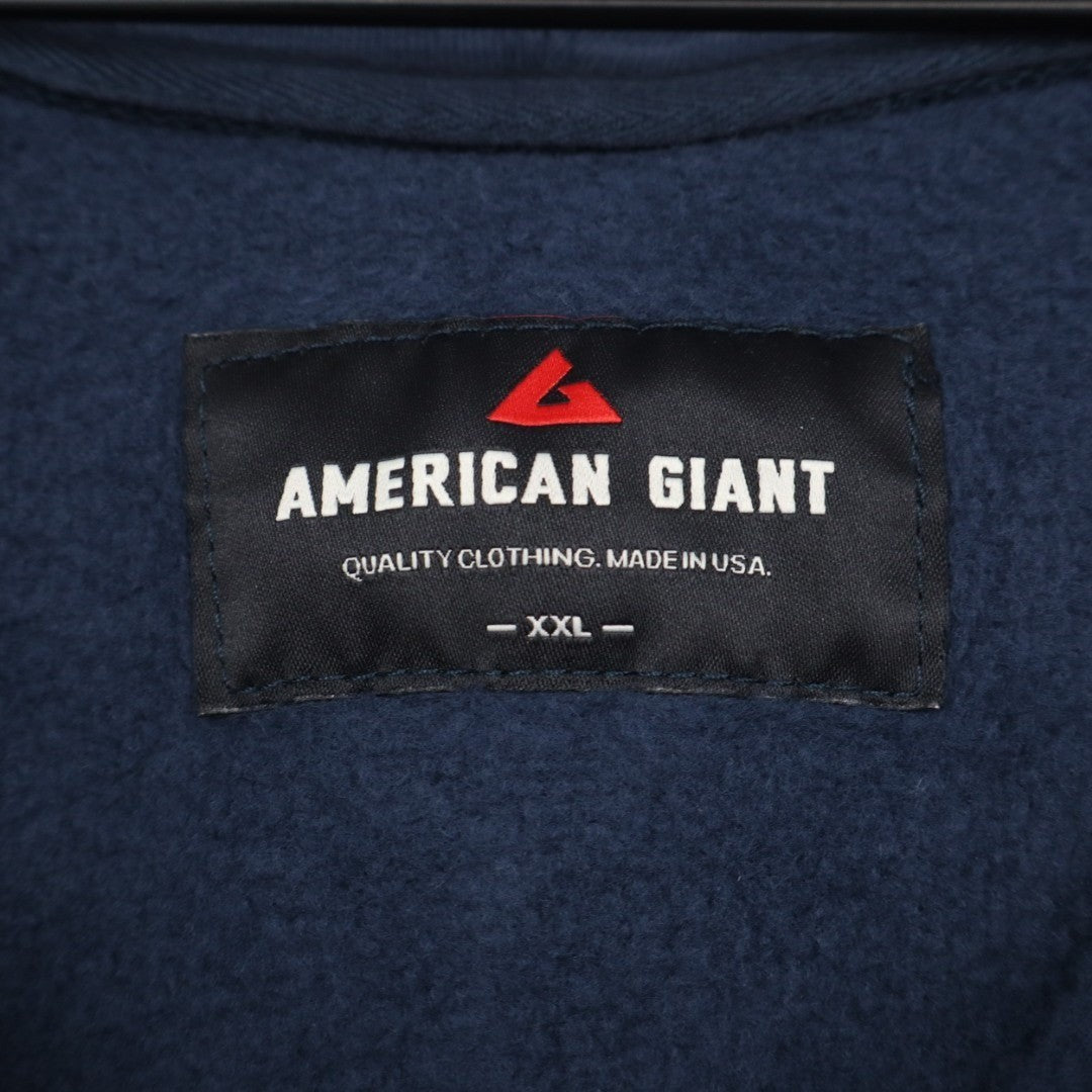 American Giant Classic Full Zip Hoodie Mens 2XL Oxford Blue Cotton Slim Fit