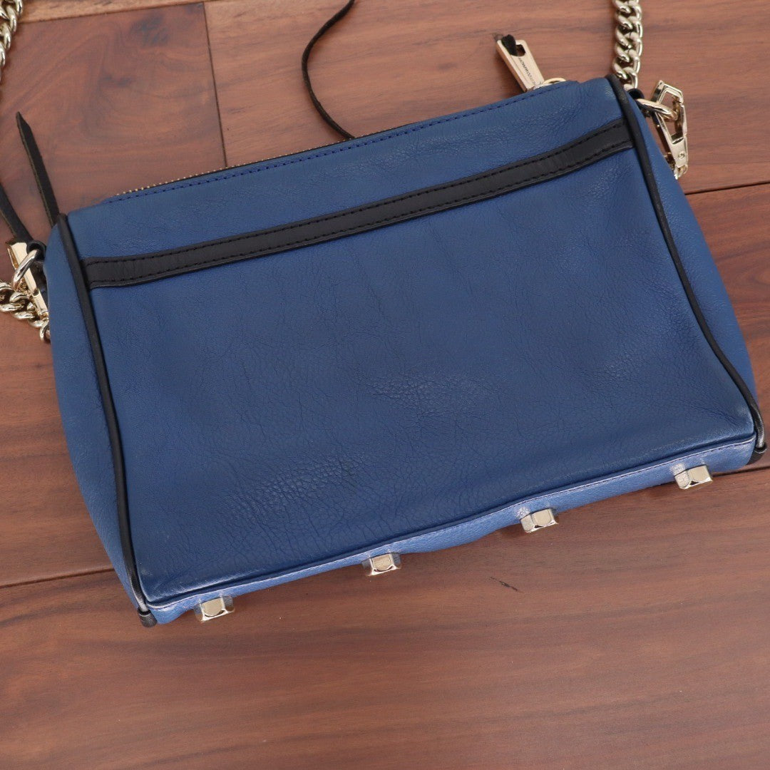Rebecca Minkoff Blue Leather Studded Chain Shoulder Crossbody Bag