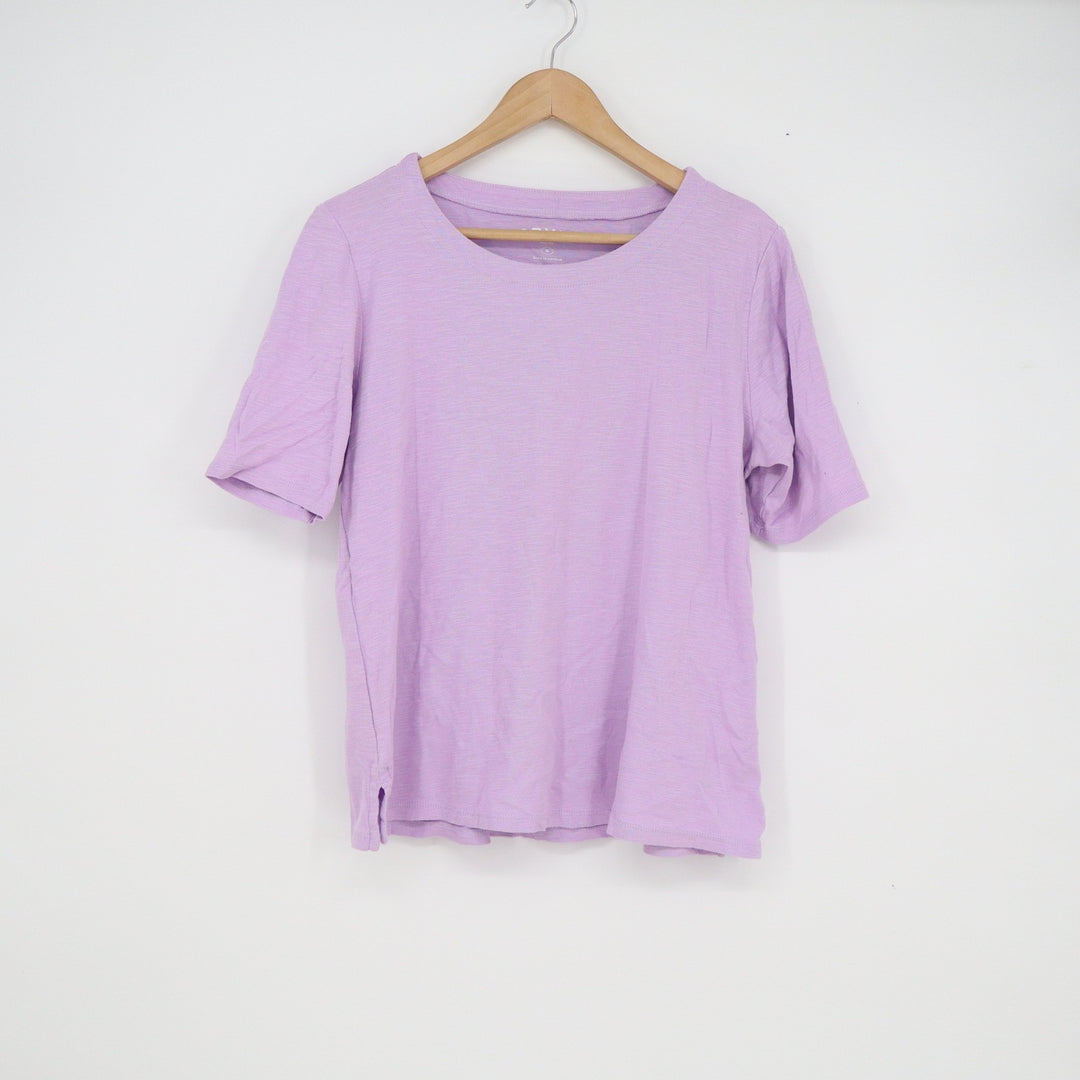 Orvis Womens Lavender Purple 100% Pima Cotton Slub Short Sleeve T-Shirt Size M