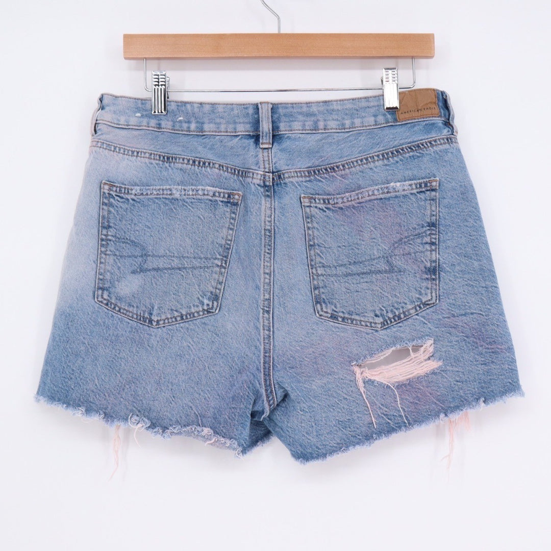 American Eagle Outfitters Cutoff Shorts Womens 12 Blue Denim Cotton Distressed