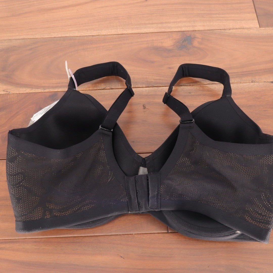Bali Coolest Smoothing T-Shirt Bra Womens 36D Black Adjustable Strap Underwire