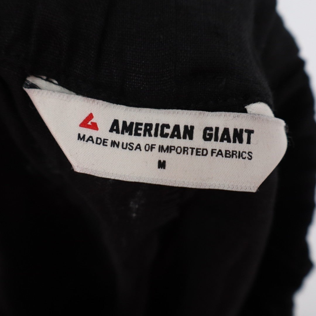 American Giant Pants Womens Medium Black Linen Wide Leg Made In USA