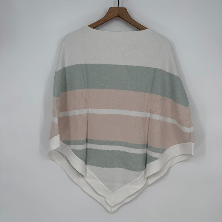 Barefoot Dreams CozyChic Ultra Lite Ocean Breeze Poncho Multi Stripe
